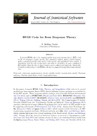 BUGS Code for Item Response Theory