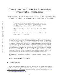 Curvature Invariants for Lorentzian Traversable Wormholes
