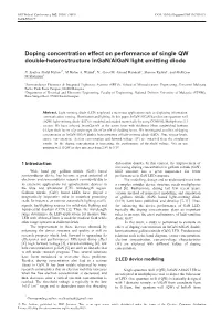 Doping Concentration Effect on Performance of Single QW Double-Heterostructure Ingan/Algan Light Emitting Diode