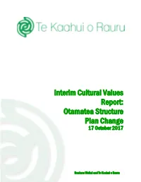 Interim Cultural Values Report: Otamatea Structure Plan Change
