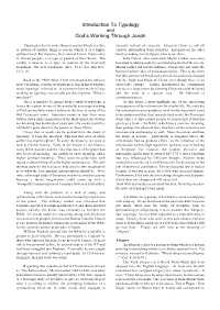 Introduction to Typology God's Working Through Jonah
