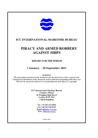 Piracy and Armed Robbery Against Ships