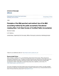 Principles of the IBM Punched Card Method