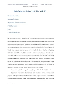 Redefining the Indian Left: the AAP Way