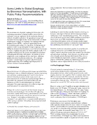 Some Limits to Global Ecophagy by Biovorous Nanoreplicators, With