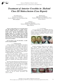 Treatment of Anterior Crossbite in Skeletal Class III Malocclusion (Case Report)