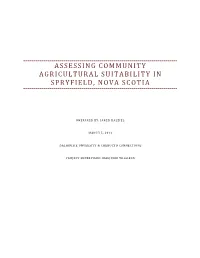 Assessing Agricultural Suitability in Spryfield, NS