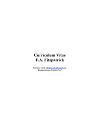 Curriculum Vitae FA Fitzpatrick
