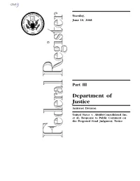 Department of Justice Antitrust Division