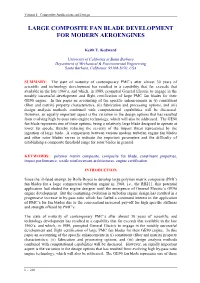 Large Composite Fan Blade Development for Modern Aeroengines