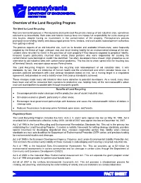 Overview of the Land Recycling Program