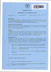 University of London Thesis