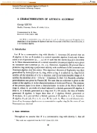 A Characterization of Azumaya Algebras+