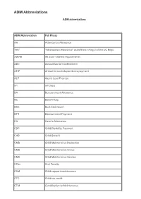 ADM Abbreviations