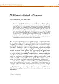 Middelalderens Bibliotek På Trondenes