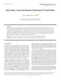 Raycaching: Amortized Isosurface Rendering for Virtual Reality
