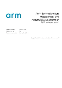 Arm System Memory Management Unit Architecture Specification