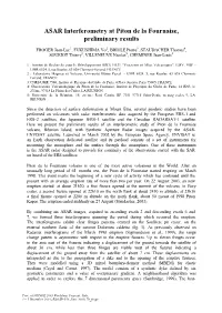 ASAR Interferometry at Piton De La Fournaise, Preliminary Results