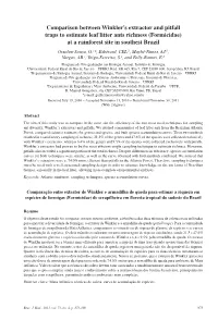 Comparison Between Winkler's Extractor and Pitfall Traps to Estimate