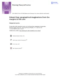 Edward Soja: Geographical Imaginations from the Margins to the Core