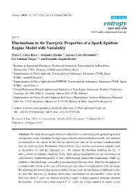 Fluctuations in the Energetic Properties of a Spark-Ignition Engine Model with Variability