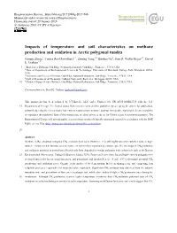 Impacts of Temperature and Soil Characteristics on Methane