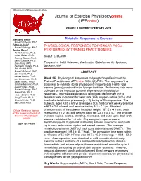 Journal of Exercise Physiologyonline