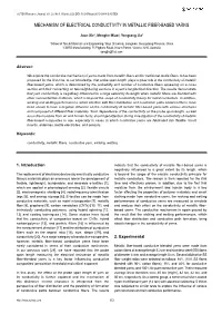 Mechanism of Electrical Conductivity in Metallic Fiber-Based Yarns