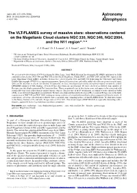 Observations Centered on the Magellanic Cloud Clusters NGC 330, NGC 346, NGC 2004, and the N11 Region�,