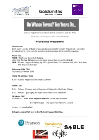 Provisional Programme