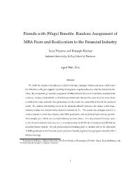 Random Assignment of MBA Peers And