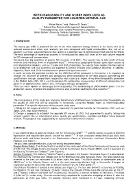 Interchangeability & Wobbe Index Used As Quality Parameter For