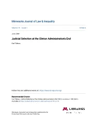 Judicial Selection at the Clinton Administration's End