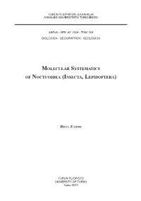 Molecular Systematics of Noctuoidea (Insecta, Lepidoptera)