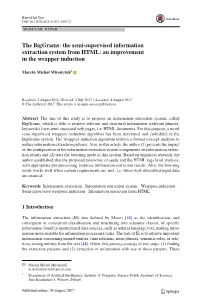 The Semi-Supervised Information Extraction System from HTML: an Improvement in the Wrapper Induction