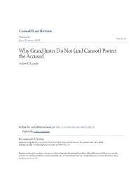 Why Grand Juries Do Not (And Cannot) Protect the Accused Andrew D