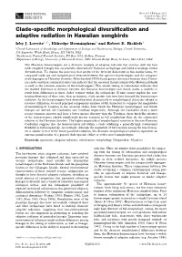 Clade-Specific Morphological Diversification and Adaptive