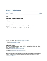 Exploring Foodie Segmentation