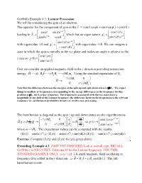Griffith's Example 4.3: Larmor Precession We Will Be Considering the Spin of an Electron