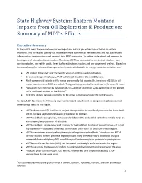 Impacts from Oil Exploration and Production: Summary of MDT's Efforts