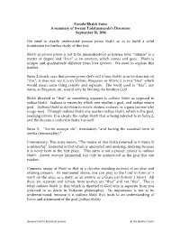 Narada Bhakti Sutra a Summary of Swami Tadatmananda’S Discourse September 26, 2006