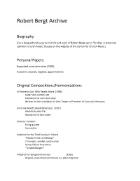 Robert Bergt Archive