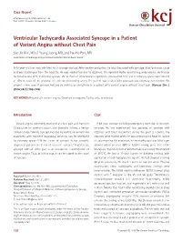 Ventricular Tachycardia Associated Syncope in a Patient of Variant