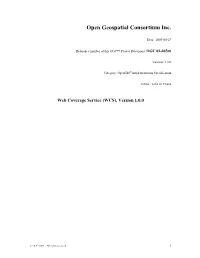 Web Coverage Service (WCS) V0.8.4