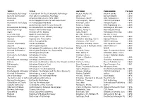 6 3 Title Sort NCGR Library.Xlsx