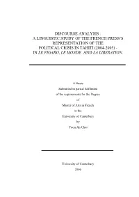 A Linguistic Study of the French Press's