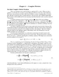 Chapter 4 — Complete Markets