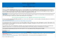 English Will Continue in the Same Format (With Separate Documents Uploaded to Detail the Planning), but from This Week We Have a New Learning Menu