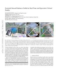 Foveated Neural Radiance Fields for Real-Time and Egocentric Virtual Reality