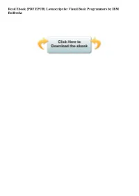 {PDF EPUB} Lotusscript for Visual Basic Programmers by IBM